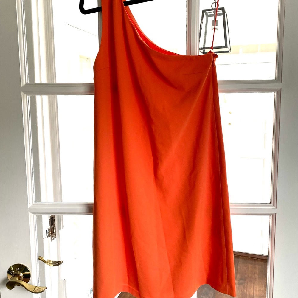 Alice + Olivia tangerine one shoulder mini dress size Small - New With Tags!